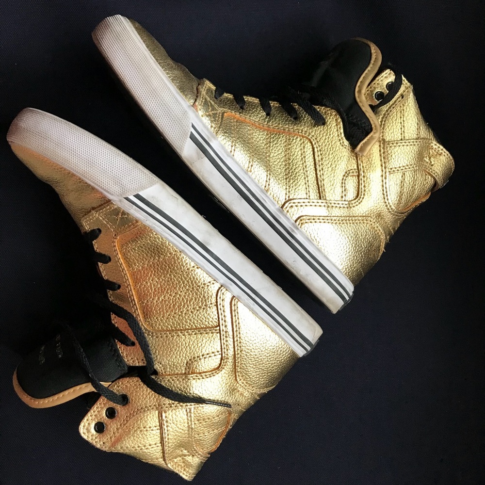 ☀️ Supra Metallic Gold High Tops, Women’s size 6.5